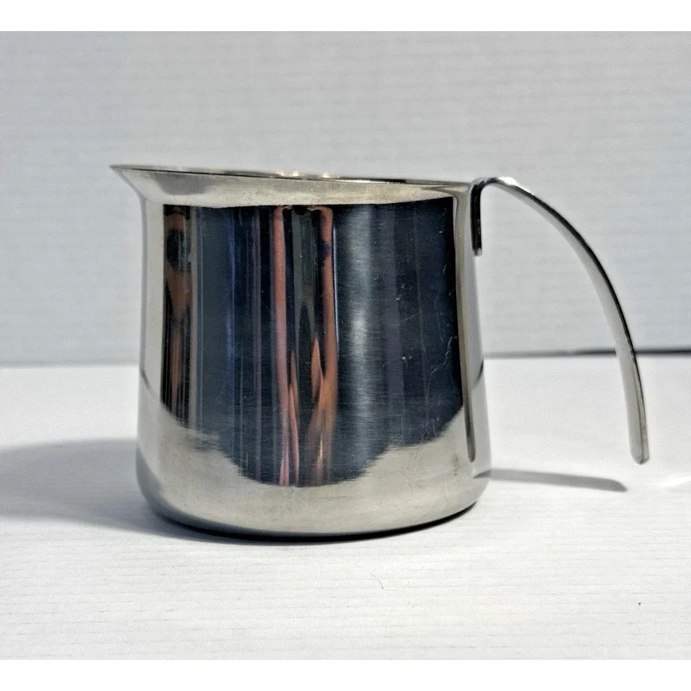 Krups‎ Stainless Steel Frothing Pitcher 18-8 Silver Milk Steaming Cup Latte Art